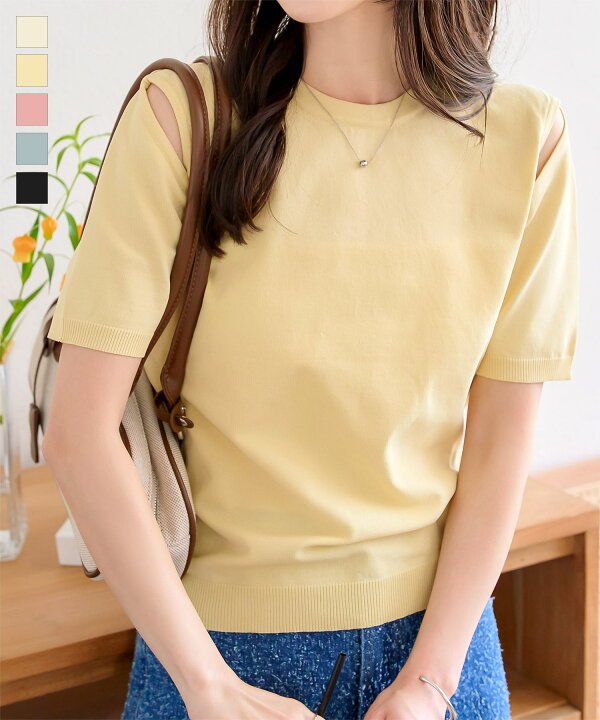 楽天市場】トップス Tシャツ レディース 半袖 夏 春夏 ニット 