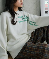 ≪10/2 新発売!!3890円 送料無料≫ ニット ロゴニット 刺繍 ロゴ ニットトップス [N1360] レディース 20…