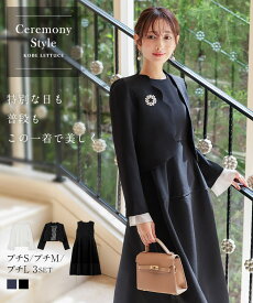 ≪1500円OFFクーポン配布中!!≫ [ セレモニー ] [ Petitle プチレ ] 3点セット [X503] スカラップジャケット シアーブラウス ワンピース ジャケット レディーススーツ セレモニースーツ ママ スーツ フォーマル ハレの日 晴れの日 入学式 入園式　七五三 【送料無料】
