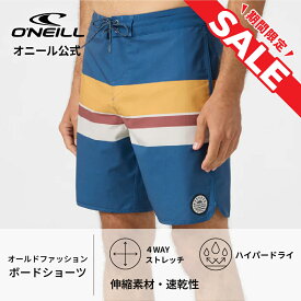＼ 25%OFF セール ／ 【オニール公式】 ボードショーツ 水着 サーフパンツ メンズ アパレル クルーザー ストライプ スカロップ 18インチ SP5106030 ブランド