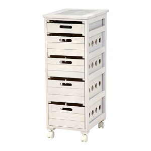 【ポイント7倍!30日限定】キッチンワゴン ストッカーMUD-6782 木製ストッカー スリム 幅30cm キャスター付き 天然木 省スペース ワゴン 引き出し5段 キッチン 完成品 一人暮らし