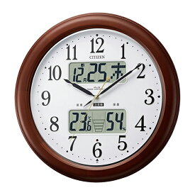 [ポイント5倍] 壁掛け時計 シンプル シチズン高精度温湿度計付き掛け時計 電波時計 カレンダー表示 夜間自動点灯 インフォームナビEX 多機能 リビング オフィス 日本製 CITIZEN