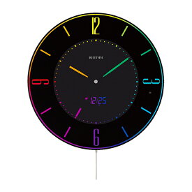 [ポイント5倍/2日23:59まで] 時計 おしゃれ 掛け時計 デジタル時計 カラーグラデーション 円形 電波式 超薄型 掛置兼用 スタンド付き 自動調光 スリム スタイリッシュ モダン リビング 寝室