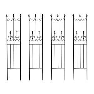 【ポイント9倍!今晩20時開始!】柵 おしゃれ オールドシャトーフェンス スリムタイプ 4枚組 ガーデニング 園芸 アイアン風 仕切り 目隠し 屋外 クラシカル アンティーク風 ベランダ プラン