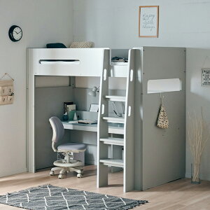 【コンセント付き/分割使用OK】ロフトベッド デスク付き システムベッド Britt(ブリット) 3色対応 システムベット ハイタイプ システムベッドデスク 学習デスク 学習机 木製 机 大人 子ども 子