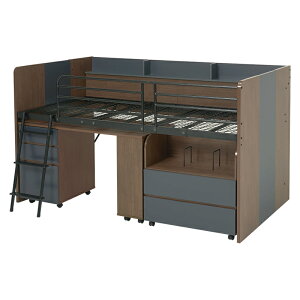 【ポイント9倍!今晩20時開始!】システムベッド ロフトベッド ミドルタイプ 宮棚付き 3点セット RB-1642S 3色対応 システムベット シングルサイズ システムデスク 机 学習デスク 収納 ワゴン