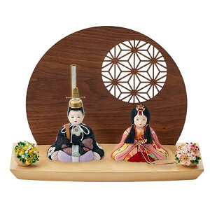 雛人形 ひな人形 コンパクト おしゃれ お雛様「のどか」衝立付き台座 5点セット 日本製 かわいい 小さい ミニ ひな祭り 親王飾り 男雛 女雛 手のひらサイズ 女の子 お祝い