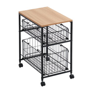 【ポイント9倍!今晩20時開始!】バスケット ワゴン キッチンワゴン 2段 幅37cm キッチンラック ランドリーワゴン ランドリーラック ランドリーバスケット ランドリー収納 キャスター付き ス