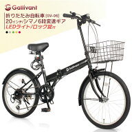折りたたみ自転車 20インチ カゴ付き シマノ 6段変速 折り畳み自転車 フロントライト カギ カゴ コンパク…