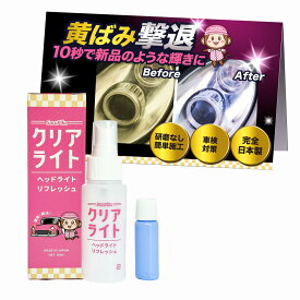 ヘッドライト黄ばみ除去 おさるのスゴピカ ヘッドライトクリーナー 60ml 下地処理不要 コーティング剤付き 強力黄ばみ除去 研磨剤不使用 ヘッドライトコーティング ガラス系 簡単施工 くすみ取り プロ仕様 スプレーするだけ 楽天1位