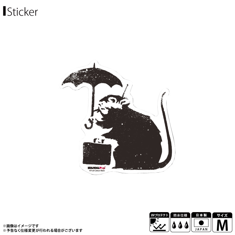 98円 売れ筋アイテムラン ビッグ シール バンクシー ダイカット クリア ステッカー Banksy Umbrella Rat 耐水耐光仕様 ART329円