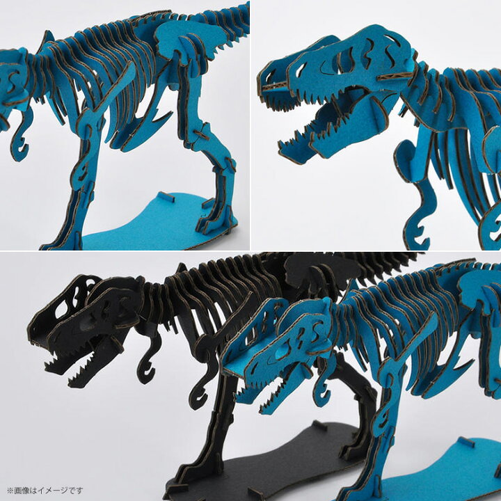 楽天市場 ペーパークラフト 工作キット ダンボール 段ボール 4966 ティラノサウルス Dinosaur 恐竜 ダイナソー 骨格 標本 立体パズル クラフト 簡単組立 ブルーhacomo モバイルランド