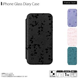 iPhone14 Plus ケース 手帳型ケース PG-DGF22R ディズニー ガラスフリップケース マグネットロック カードポケット ストラップホール MIL規格PGA