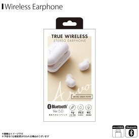 送料無料 ワイヤレス イヤホン 高音質 生活防水 QB-082WH【6523】Bluetooth ver5.0 Arvo TrueWireless IPX5 完全ワイヤレスイヤホン 左 右 通話可能 ハンズフリー 小型 軽量 ホワイトクオリティトラストジャパン