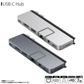 Type-C ハブ MacBook Pro Air HP-HD575 HyperDrive 7in2 USB-Cハブ DUO PRO 100W HDMI 4K60Hz LAN USBポートロア・インターナショナル