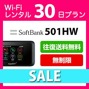WiFi レンタル 30日 無制限 5,400円 往復送料無料 1ヶ月LTE ソフトバンク 501HW インターネット ポケット wifi 即日発送 レンタルwifi