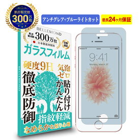 【LINE登録で10%OFF!】 iPhone SE 第1世代 2016年 / iPhone 5s / iPhone 5 ガラスフィルム アンチグレア and ブルーライトカット | アイフォン SE 第一世代 初代 反射低減 ノングレア 非光沢 マット サラサラ ブルーライト 液晶 保護フィルム 硬度 9H 指紋防止