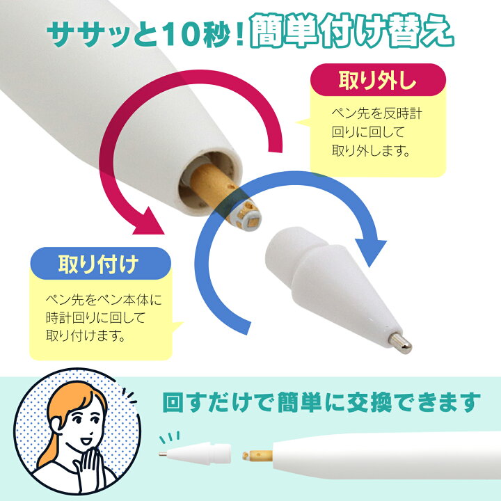 楽天市場】【楽天1位＆LINE登録で10%OFF!】 Apple Pencil 用 ペン先 
