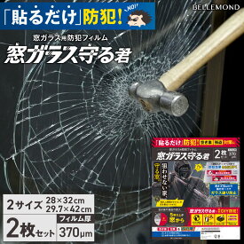 防犯フィルム 極厚 370ミクロン A3 2枚セット 28cm×32cm 29.7cm×42cm | 防犯ステッカー 4枚付属 | 窓 ガラス飛散防止 強化 防犯 フィルム シート 防犯グッズ