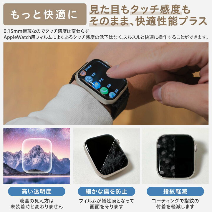 楽天市場】【楽天1位＆LINE登録で10%OFF!】 Apple Watch 保護フィルム 