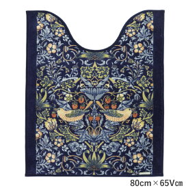 トイレマット MORRIS ウィリアムモリス いちご泥棒 80×65Vcm 洗える 滑り止め加工 おしゃれ ブランド 国産 日本製 ブルー