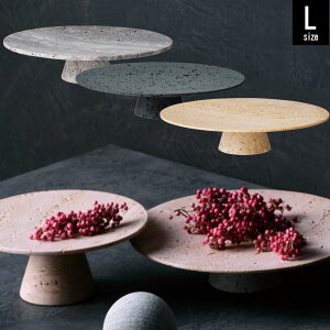 ���C�g �A�[�g���[�N�X�^�W�I Travertine-tray circle base L �g���o�[�`���g���C �T�[�N���x�[�X L ���C�g�O���[ �u���b�N �x�[�W��