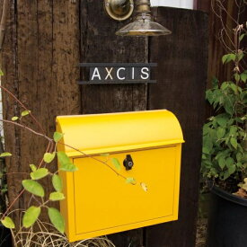 AXCIS アクシス ポスト ワイドポスト カギ付き ひねり錠 タテ開き A4Mail Box ポスト 郵便受け ルーフィングポスト イエロー 052l-hs2966