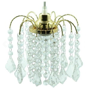 NEW 1灯式クリスタルペンダントランプ ゴールド E26 100V/40W白熱電球付き LED対応 0402-li-29576