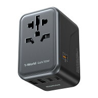 送料無料 MOMAX正規店 海外 変換プラグ 70W PD 急速充電 GaN 海外旅行用 全世界対応 6台同時充電 2つUSB-…