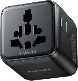 【超ミニ！】 変換プラグ 海外コンセント 2個AC差込口 MOMAX 小型 海外旅行用 変換器 変換アダプター コンセント変換 電源変換アダプター C/BF/O/Aタイプ マルチ変換プラグ 全世界対応 ヨーロッパ/韓国/イギリス/アメリカ コンパクト