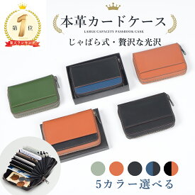 【マラソン限定P10倍+店内全商品30%OFFクーポンあり】楽天1位 クレジットカードケース 栃木レザー メンズ カードケース カード入れ スキミング防止 本革 大容量 じゃばら コインケース YKKファスナー レッド