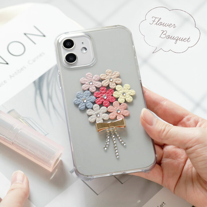 楽天市場】スマホケース クリア 可愛い フラワー ハンドメイド iPhone 