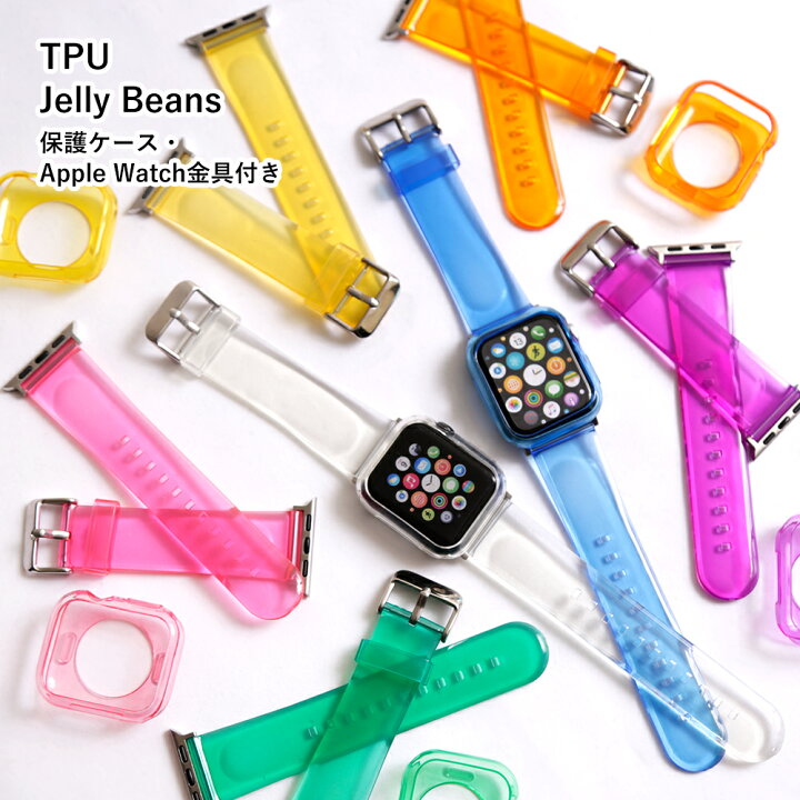 楽天市場 アップルウォッチ バンド レディース 透明 クリア 一体型 黒 アップルウォッチ バンド 44mm アップルウォッチ バンド 42mm 40mm 38mm アップルウォッチ6 バンド アップルウォッチse アップルウォッチ5 バンド Apple Watch バンド 44mm Tpu 保護 ケース