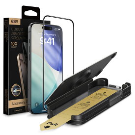 ESR iPhone17 17Pro 17ProMax 対応 ガラスフィルム ESR【貼るだけ3秒】自動吸着トレイ付き 全面保護 9H強化ガラス 米軍規格耐衝撃 指紋防止 気泡なし Corning製 高耐久 簡単貼付 高透過率 失敗しない 安心設計仕様 1枚