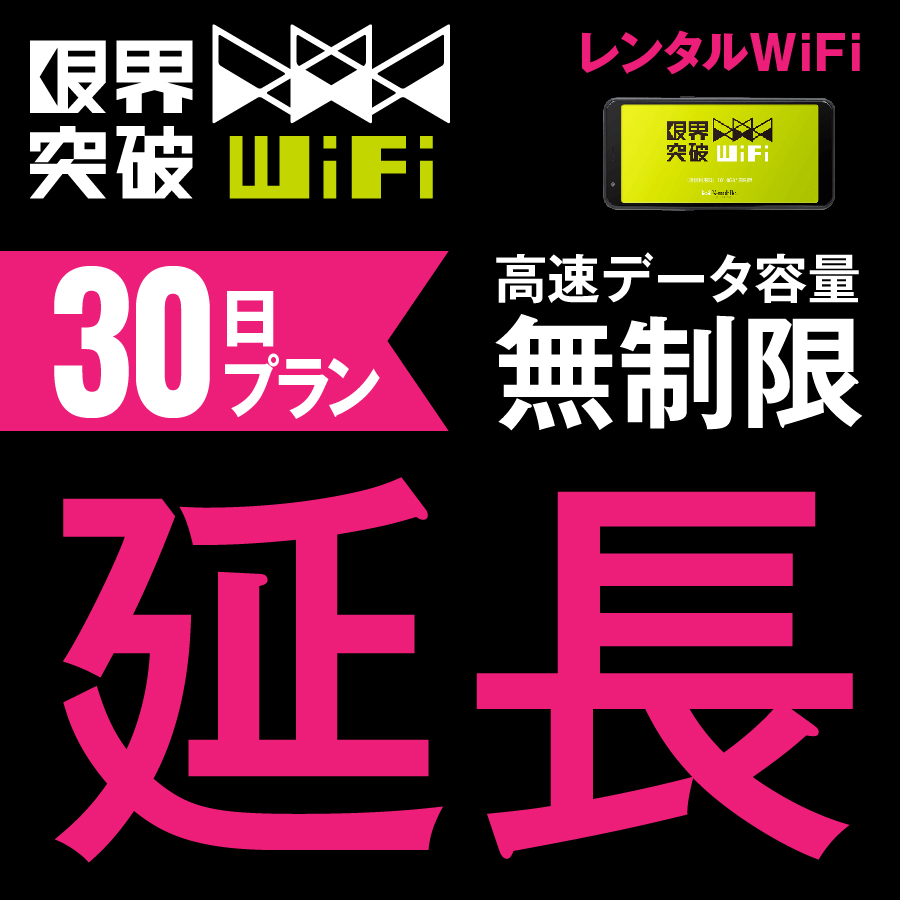 WiFi レンタル 延長プラン 30日 高速データ容量 無制限 ポケットwifi レンタルwifi ルーター Wi-fi 中継器 Wifiレンタル  ポケットWi-Fi モバイルWi-Fi 総合