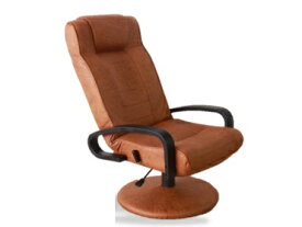 ファブリックレザー　高さ調節可能　1人掛け ゲーミング リラックス　座椅子　ヘッド14段階リクライニング付き　北欧風　木肘　リクライニング　無段階　レバー式　高座椅子　キャメルブラウン色　腰痛　おうち時間