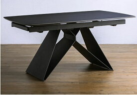 伸長式テーブル 伸長式ダイニングテーブル セラミック ダイニングテーブル 160cm 195cm おしゃれ シンプル 大理石調 石目 食卓テーブル エクステンションテーブル 黒 ブラック 　伸長式テーブル
