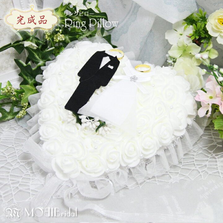 楽天市場 リングピロー 完成品 ブライダル リング ピロー ウエディング 結婚式 小物 ファーストピロー ウェディング ブライダル 上品 綺麗 可愛い 可憐 リングピロー 03 ハートオブローズ Mobimax楽天市場店
