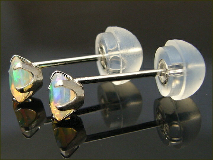 楽天市場】プラチナ Pt900 エチオピア オパール ピアス 4mm【送料無料 