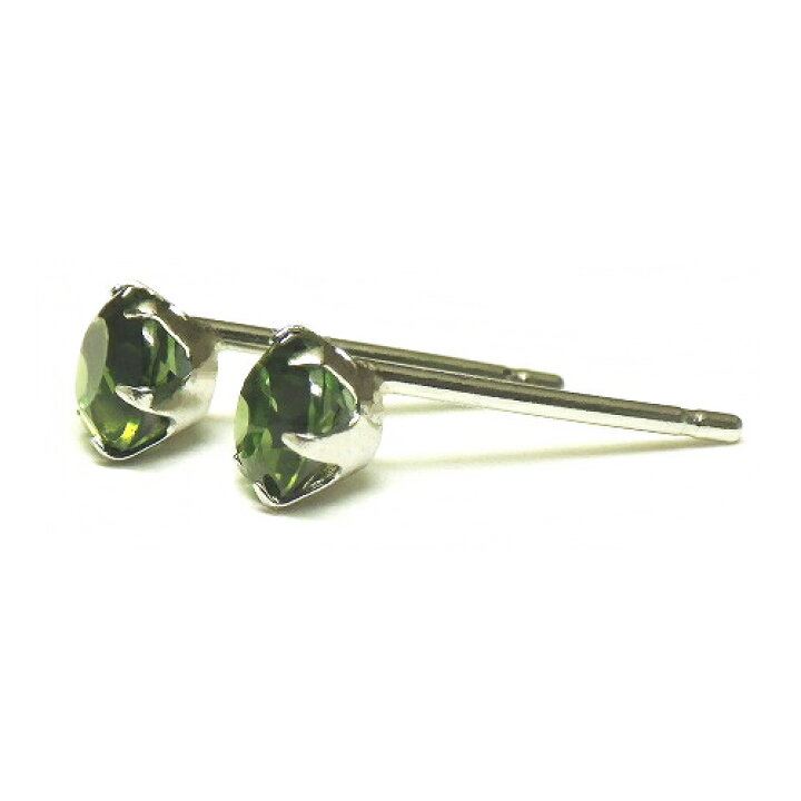 楽天市場】プラチナ ピアス Pt900 グリーントルマリン ピアス 4mm【10 