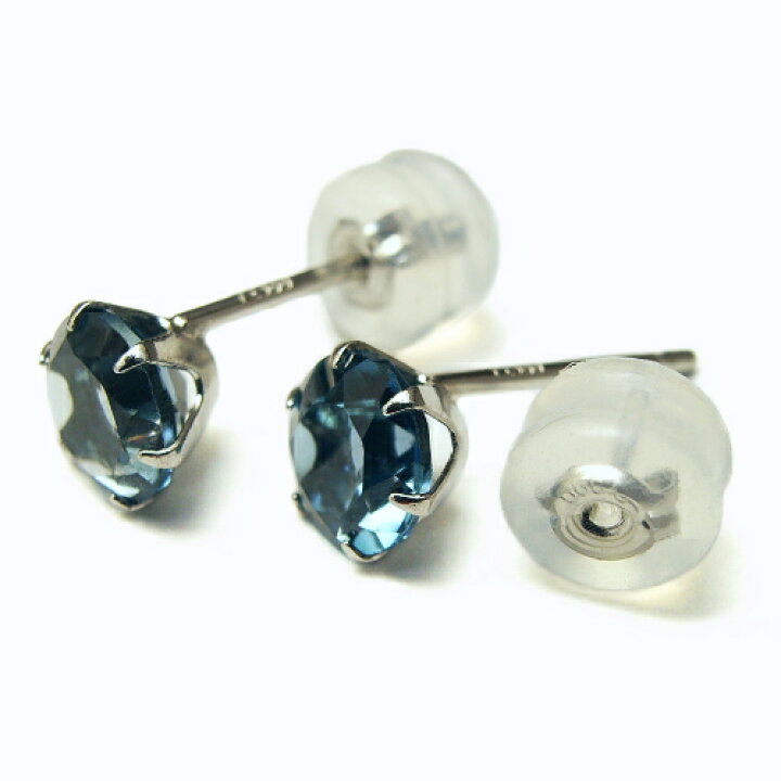 楽天市場】プラチナ ピアス Pt900 ロンドンブルートパーズ ピアス 5mm  
