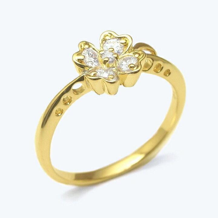 楽天市場】ダイヤモンド リング クローバー 四葉 0.14ct【H＆C VS 