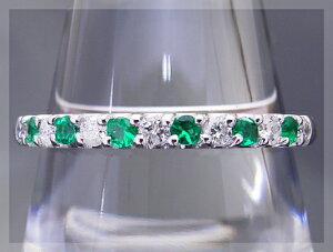 エメラルド ダイヤモンド エタニティリング ダイヤ リング K18 ゴールド エメラルドエタニティリング【送料無料】5月の誕生石 エメラルド