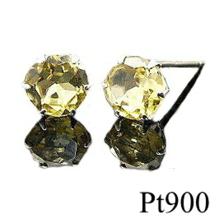楽天市場】プラチナ Pt900 カナリートルマリン ピアス 4mm【送料無料 