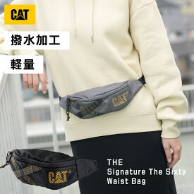 P5倍♪Caterpillar ボディバッグ ウエストポーチ ワンショルダーバッグ メンズ レディース ミニ かっこいい ブラック キッズ 自転車 シール 斜め掛け アウトドア The Sixty cat84051