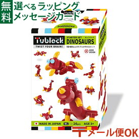 メール便OK ブロック Tublock（チューブロック）スターターセット ダイナソーズ 知育玩具 知育ブロック 日本製 おうち時間 子供