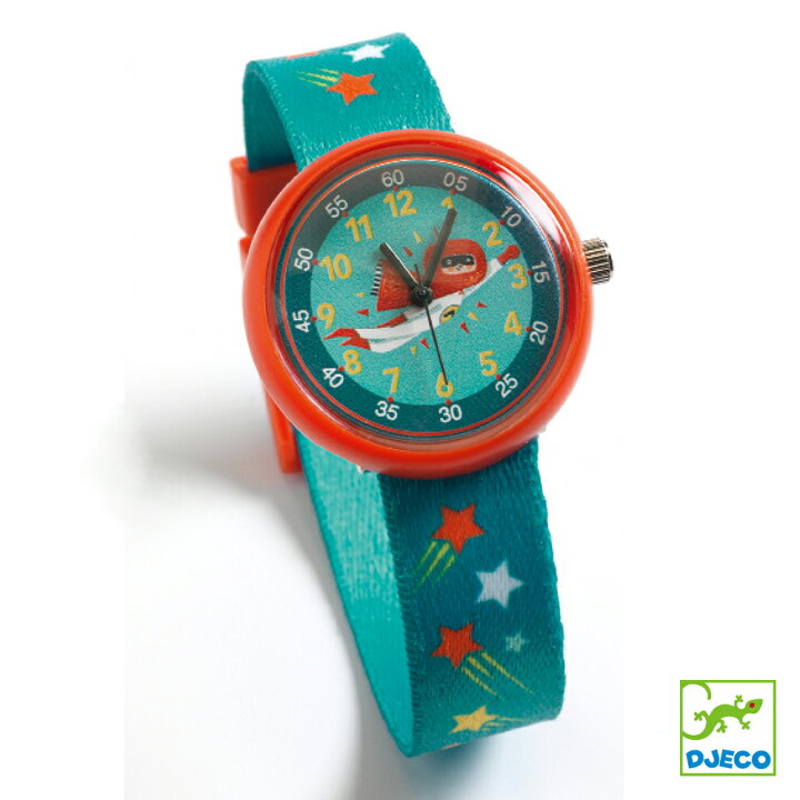 楽天市場 腕時計 キッズ 男の子 女の子 子供用 時計 ウォッチ ブルー ヒーロー かわいい おしゃれ 北欧 プレゼント 誕生日 クリスマス Djeco ジェコ ウォッチ スーパーヒーロー 知育玩具 クレオのもり