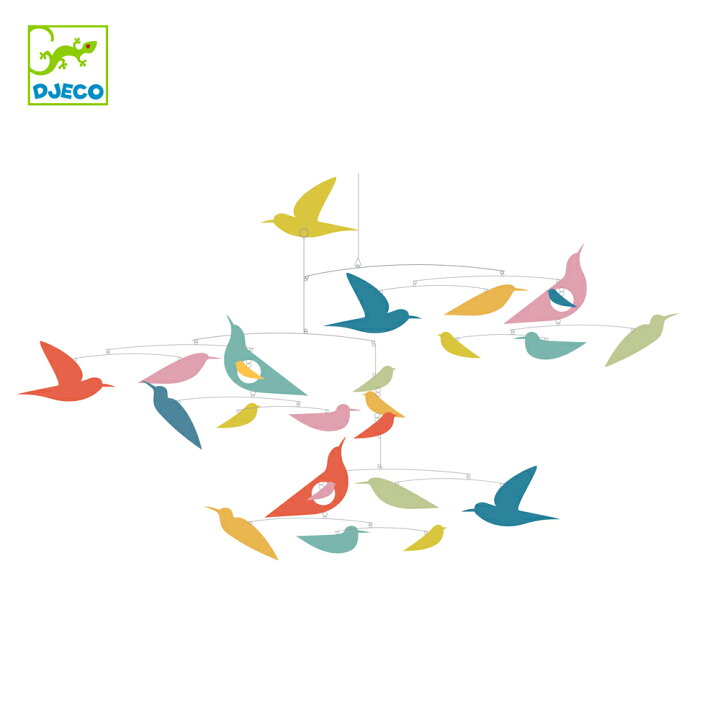楽天市場 モビール 北欧 おしゃれ 鳥 吊るす インテリア ベビーメリー 赤ちゃん メリー ベビーベッド 飾り 吊り下げ 知育玩具 0歳 プレゼント 女の子 男の子 お誕生日 出産祝い クリスマス Djeco ジェコ モビール バード マルチカラー 知育玩具 クレオのもり