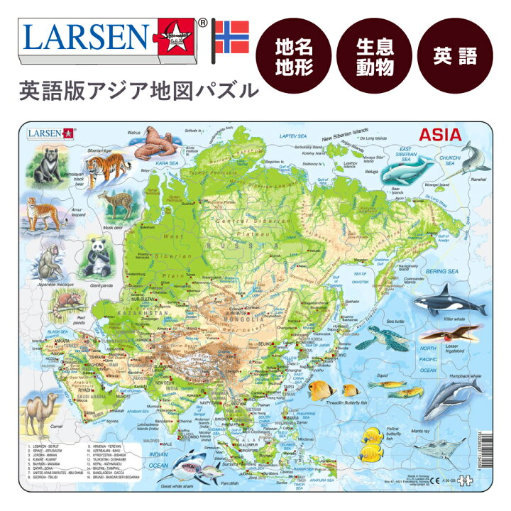 楽天市場】ジグソーパズル 英語 地図 アジア パズル 世界地図 日本 