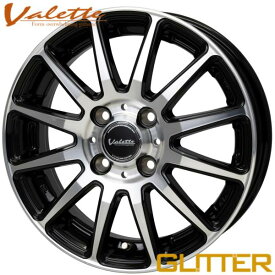 ★数量限定★ホットスタッフ（ヴァレット グリッター）14x4.5 +45 4H/100 ブラックポリッシュ（BK/P） VG-02 x4本